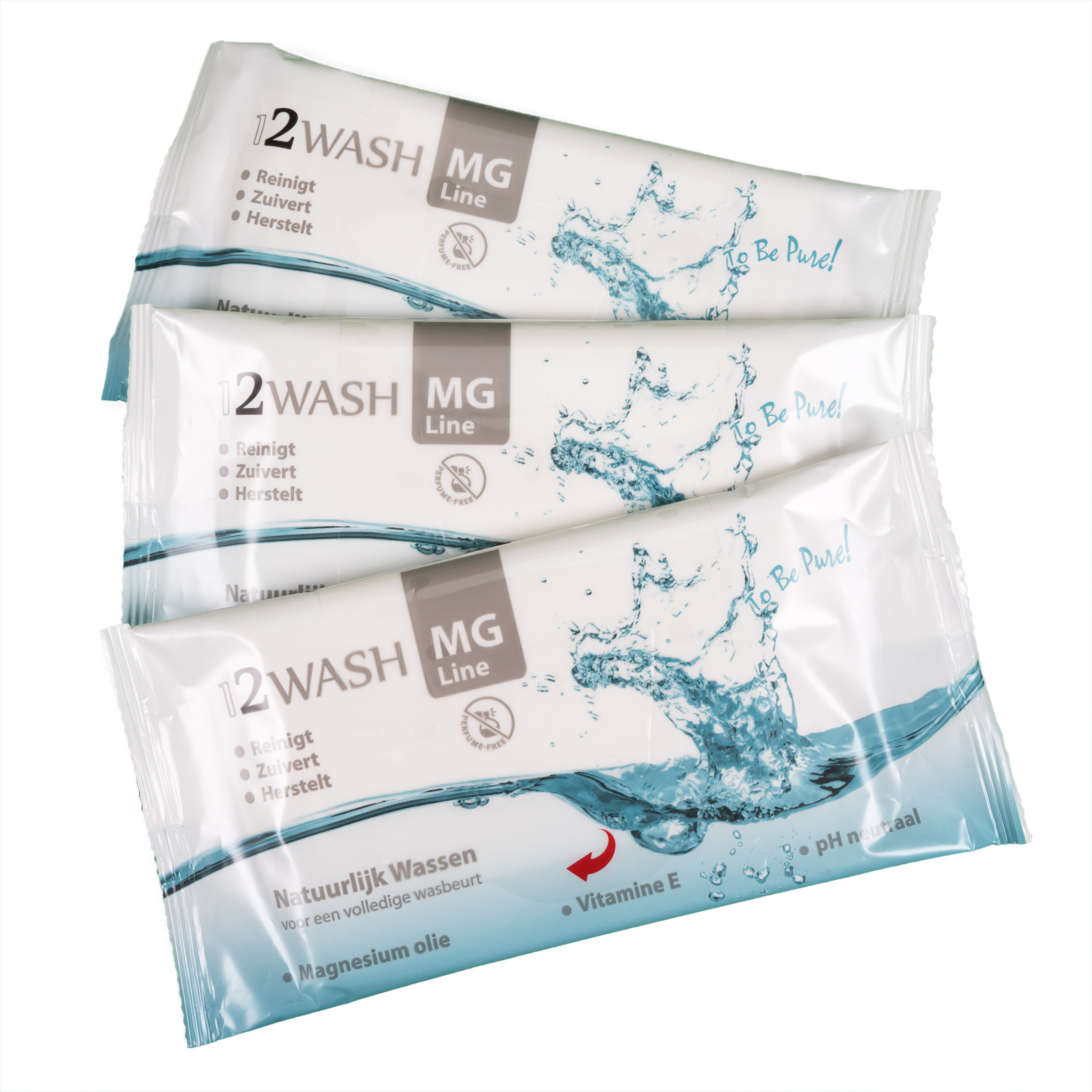 12WASH Natuurlijk Wassen Mgline 4 washandjes (Niet geparfumeerd)